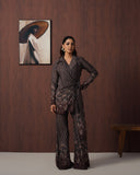 Brown Paisley blazer set