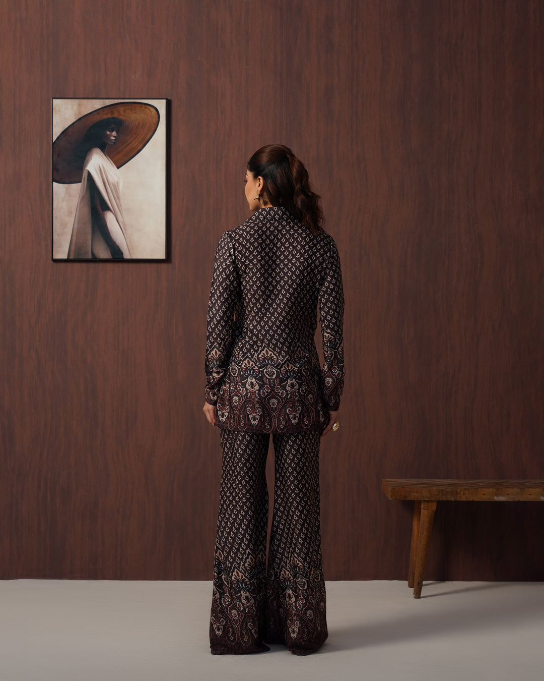Brown Paisley blazer set