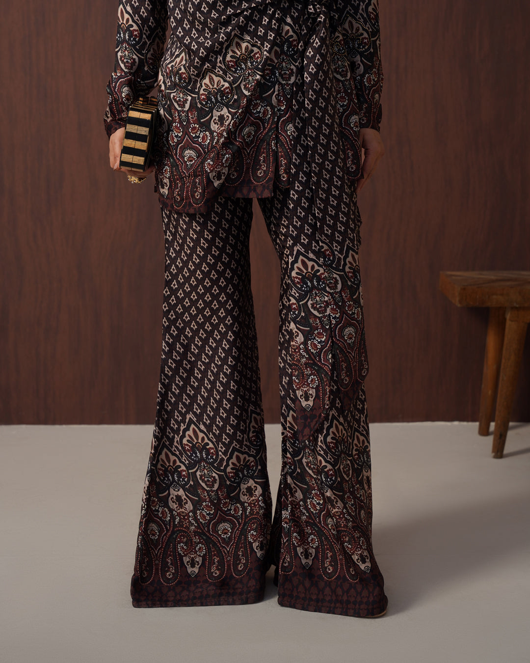 Brown Paisley blazer set