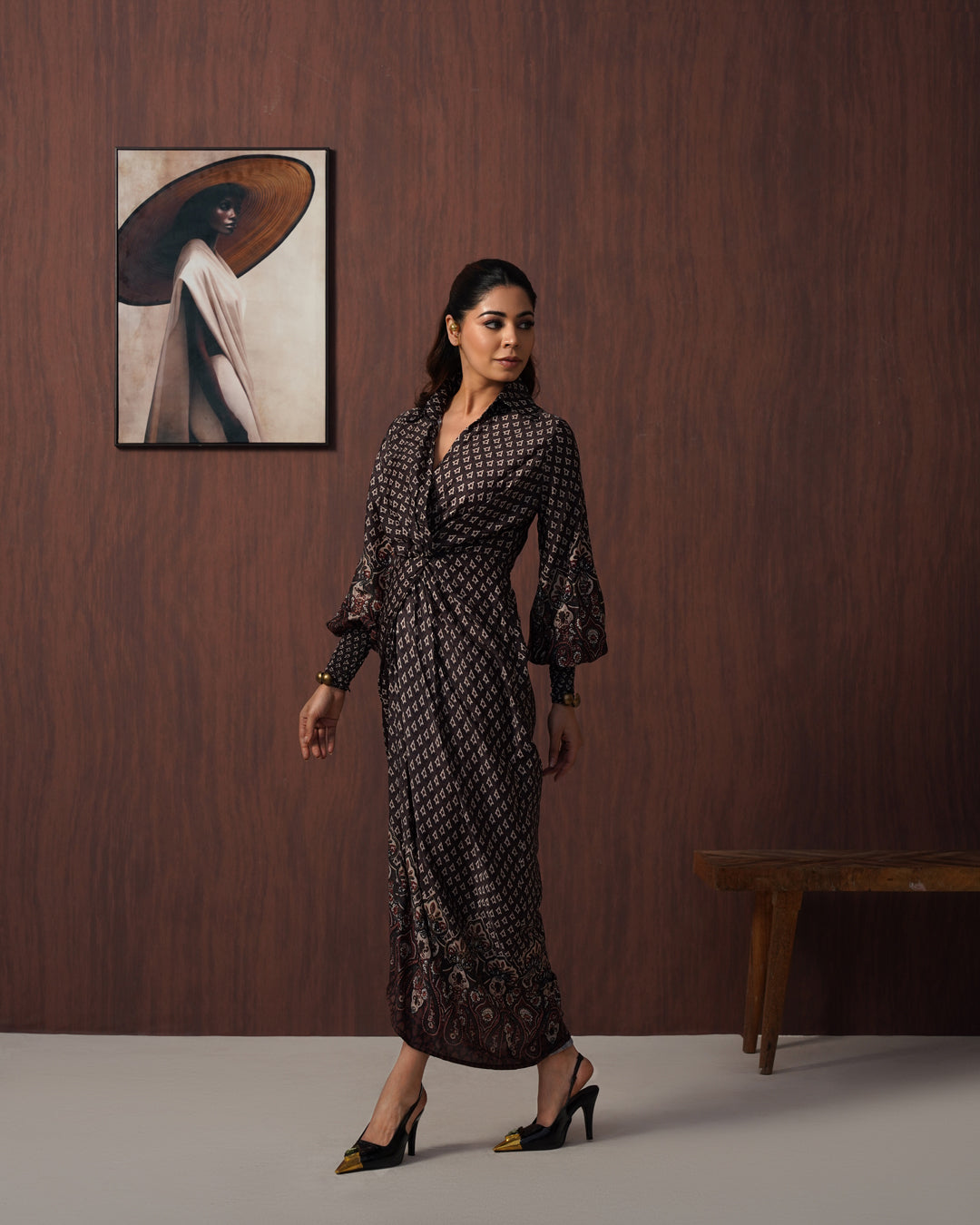 Brown Paisley Shirtdress