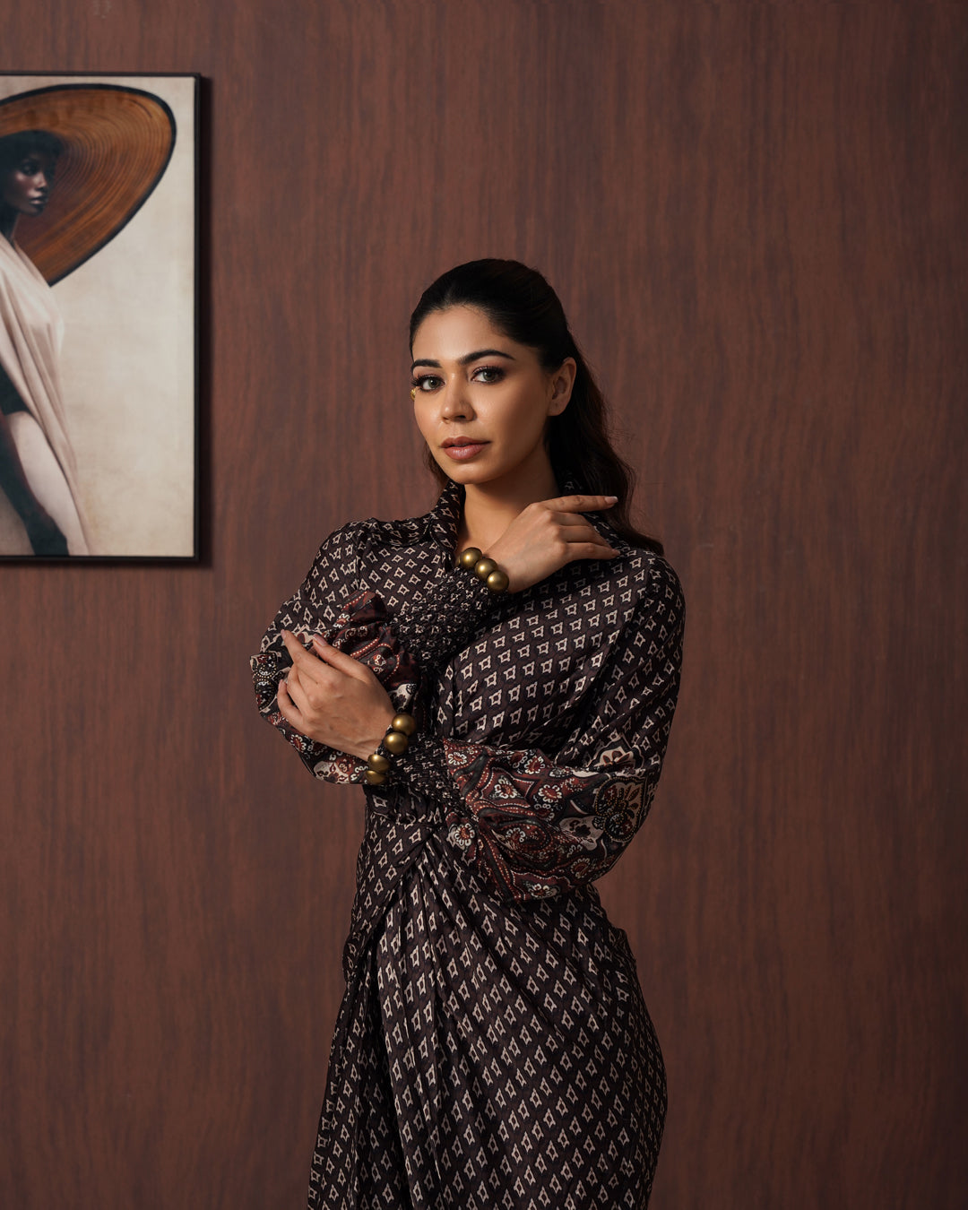 Brown Paisley Shirtdress
