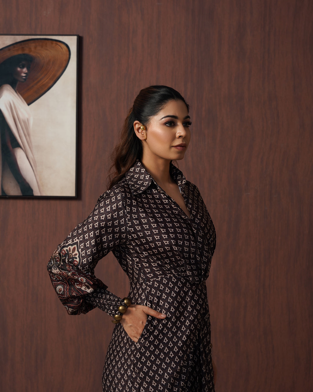 Brown Paisley Shirtdress
