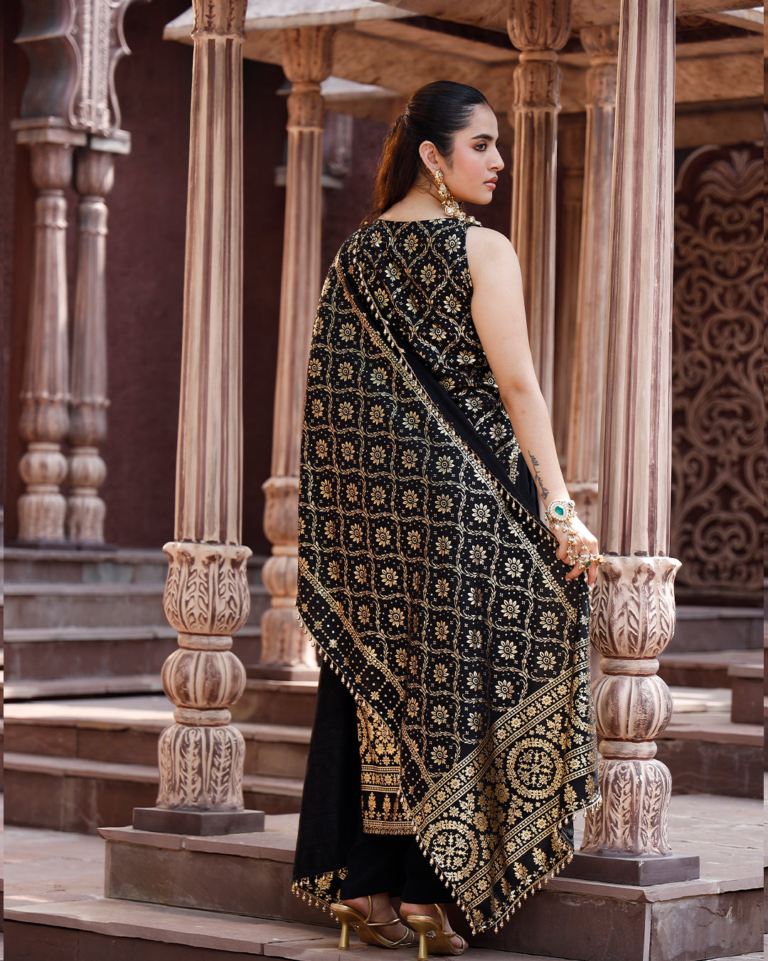 Bandhani Suit set Black