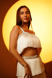 WHITE FRINGES TOP