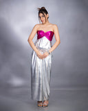SILVER PINK TUBE GOWN