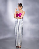 SILVER PINK TUBE GOWN