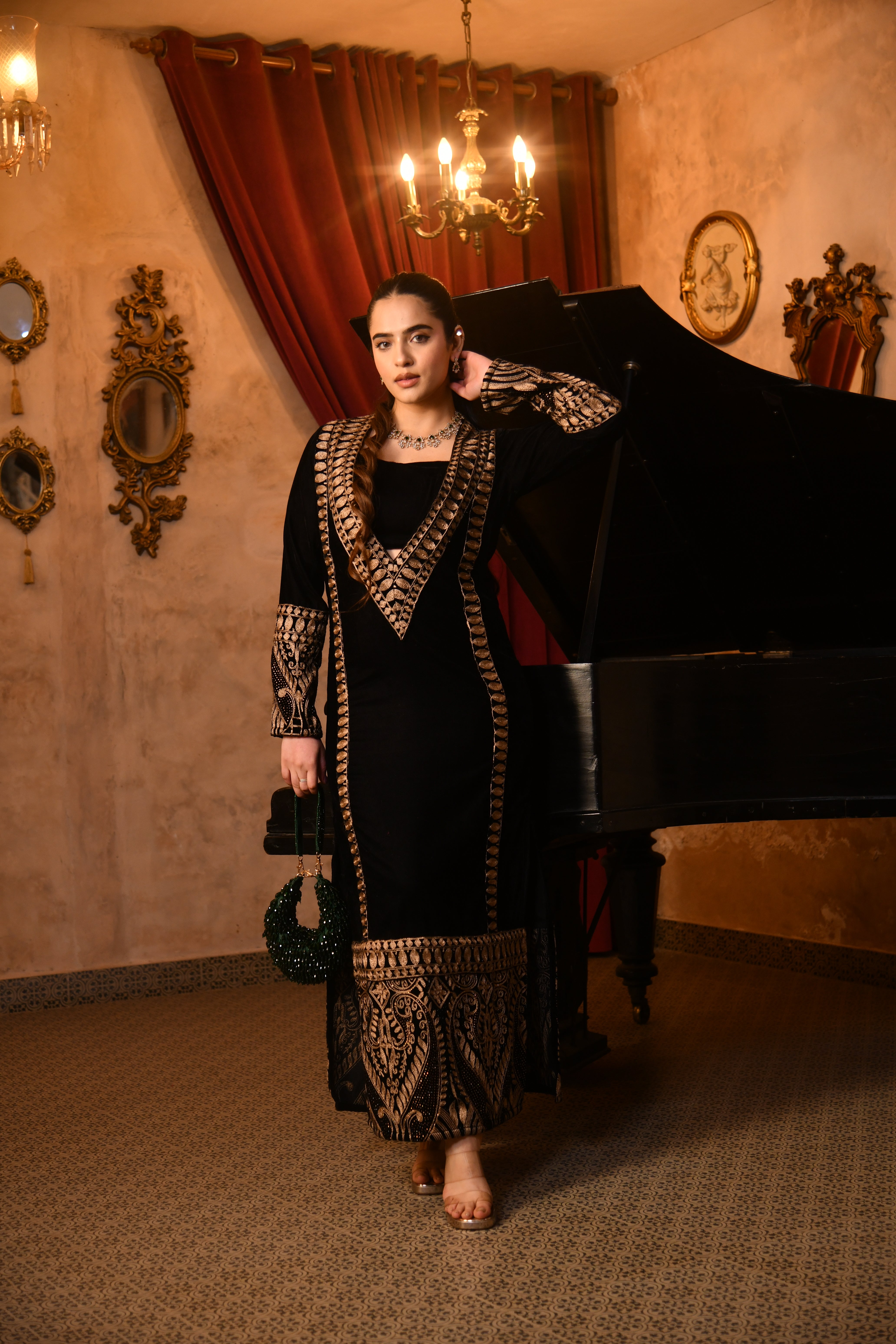 Black Velvet Kaftan