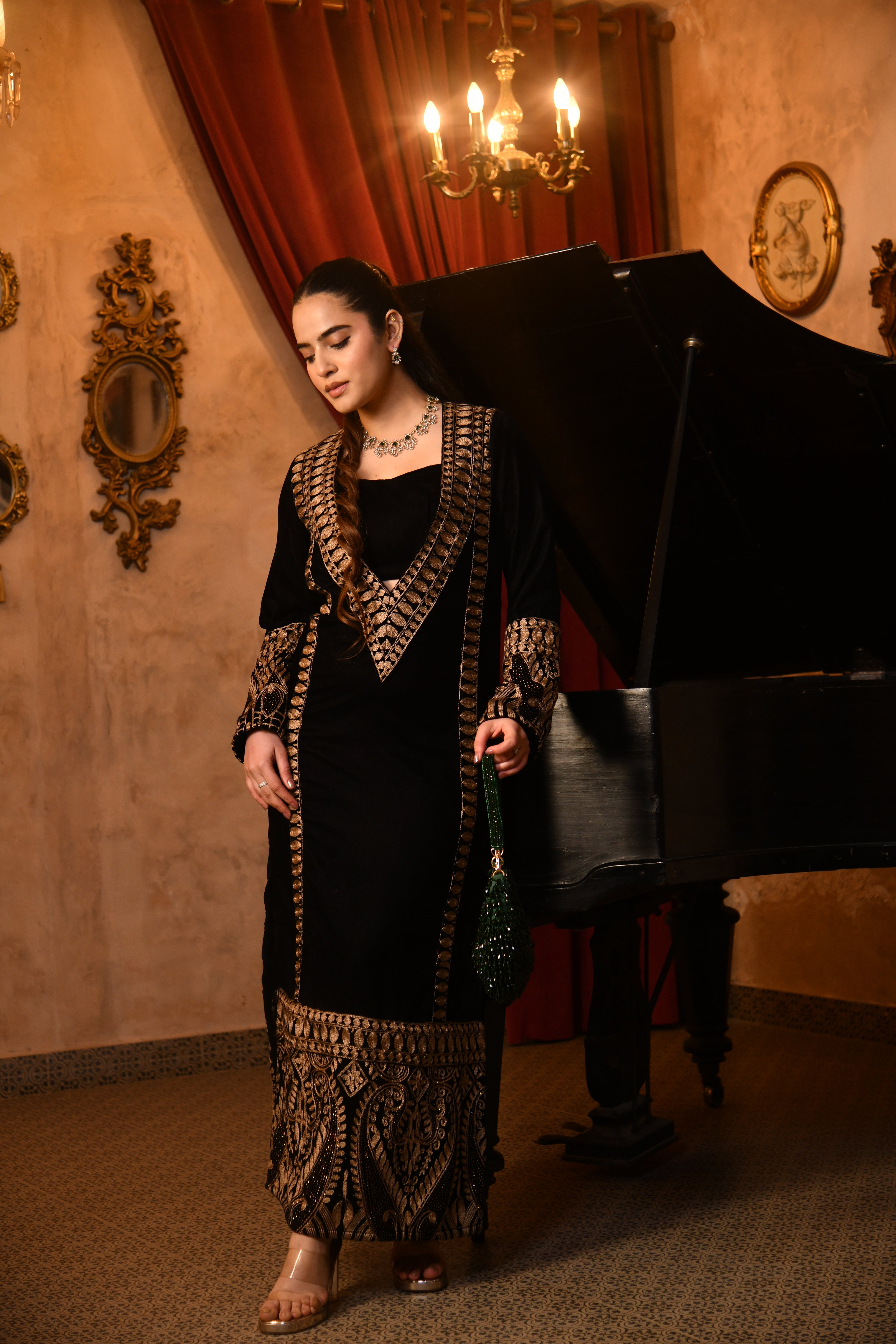 Black Velvet Kaftan