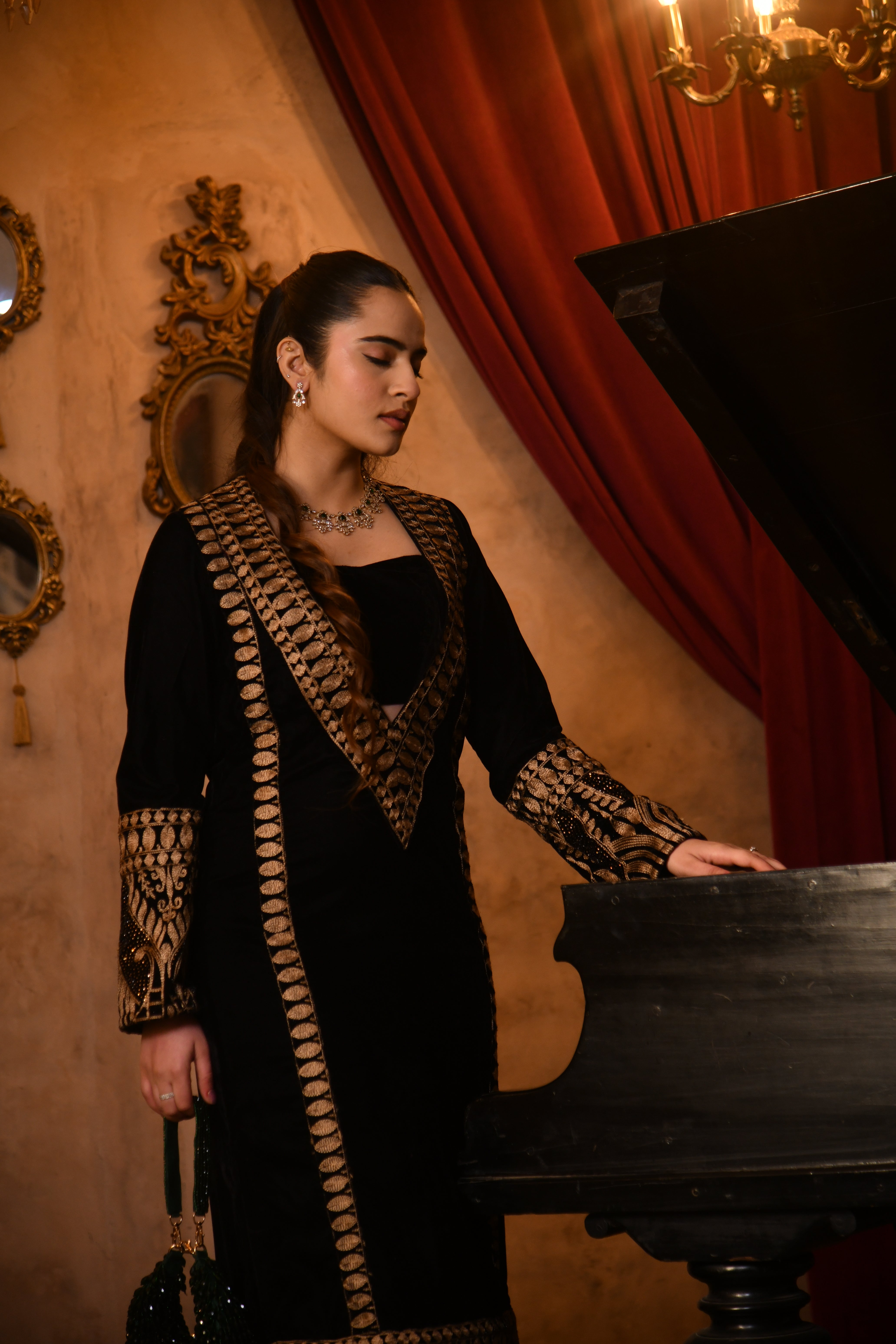 Black Velvet Kaftan