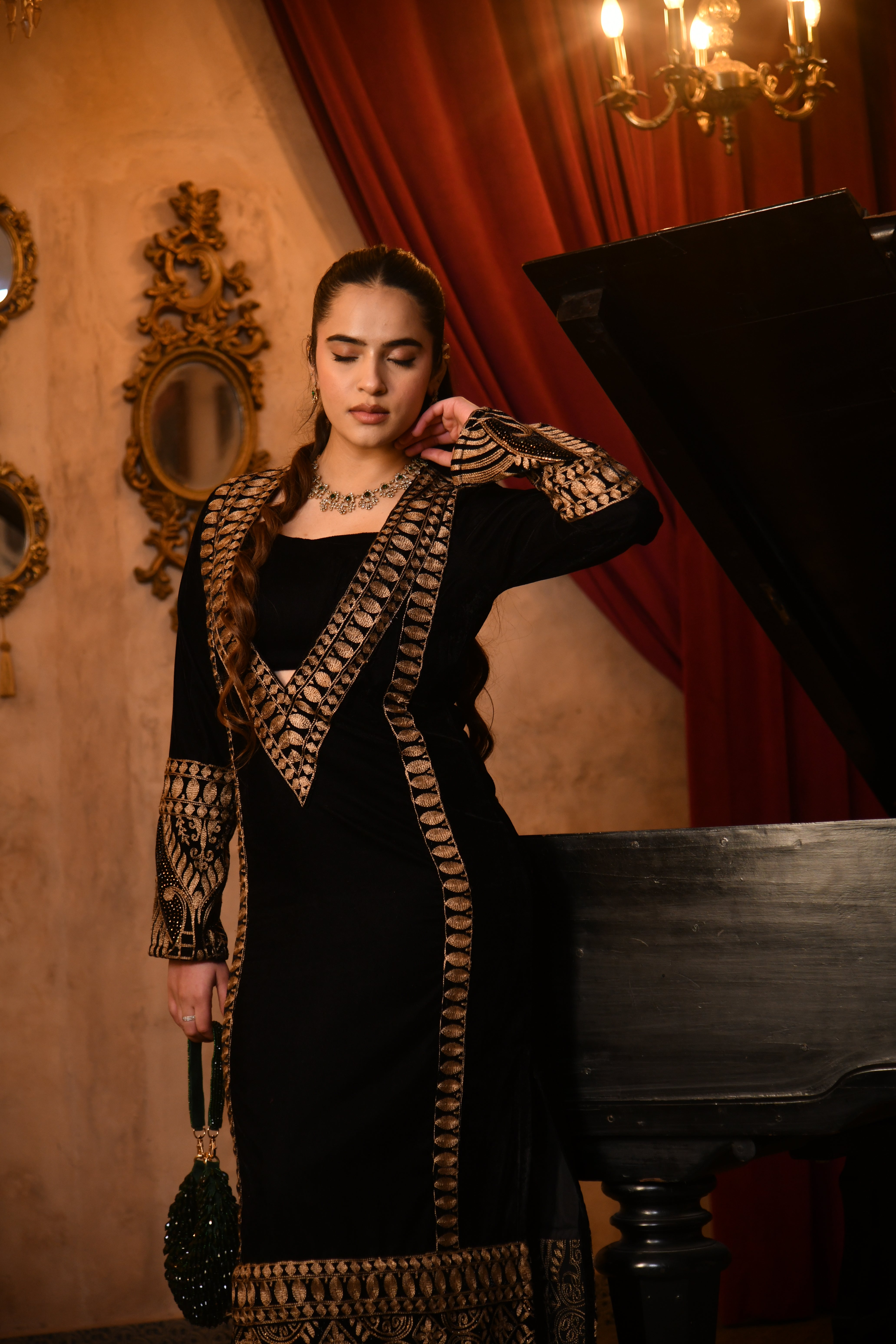 Black Velvet Kaftan