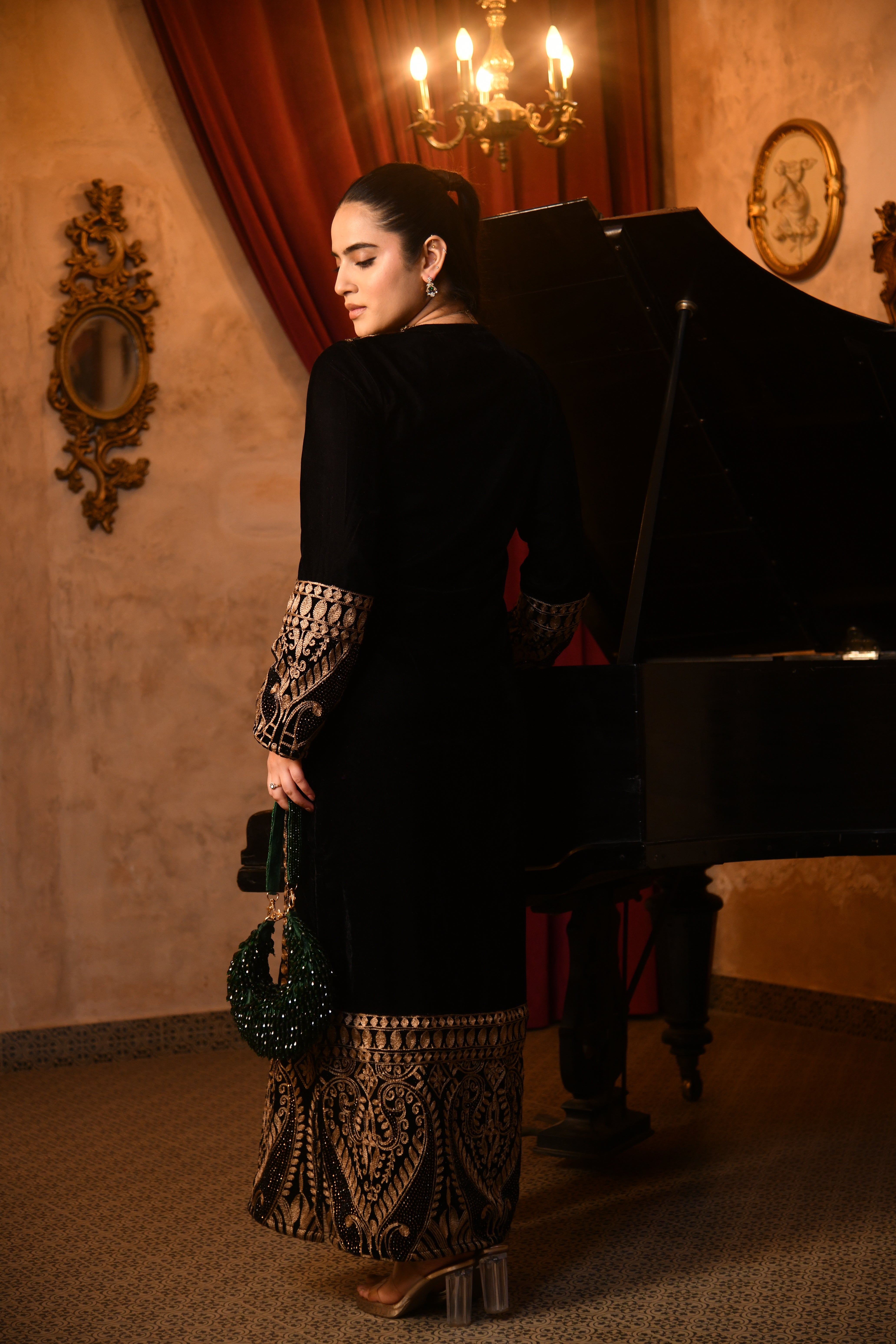 Black Velvet Kaftan