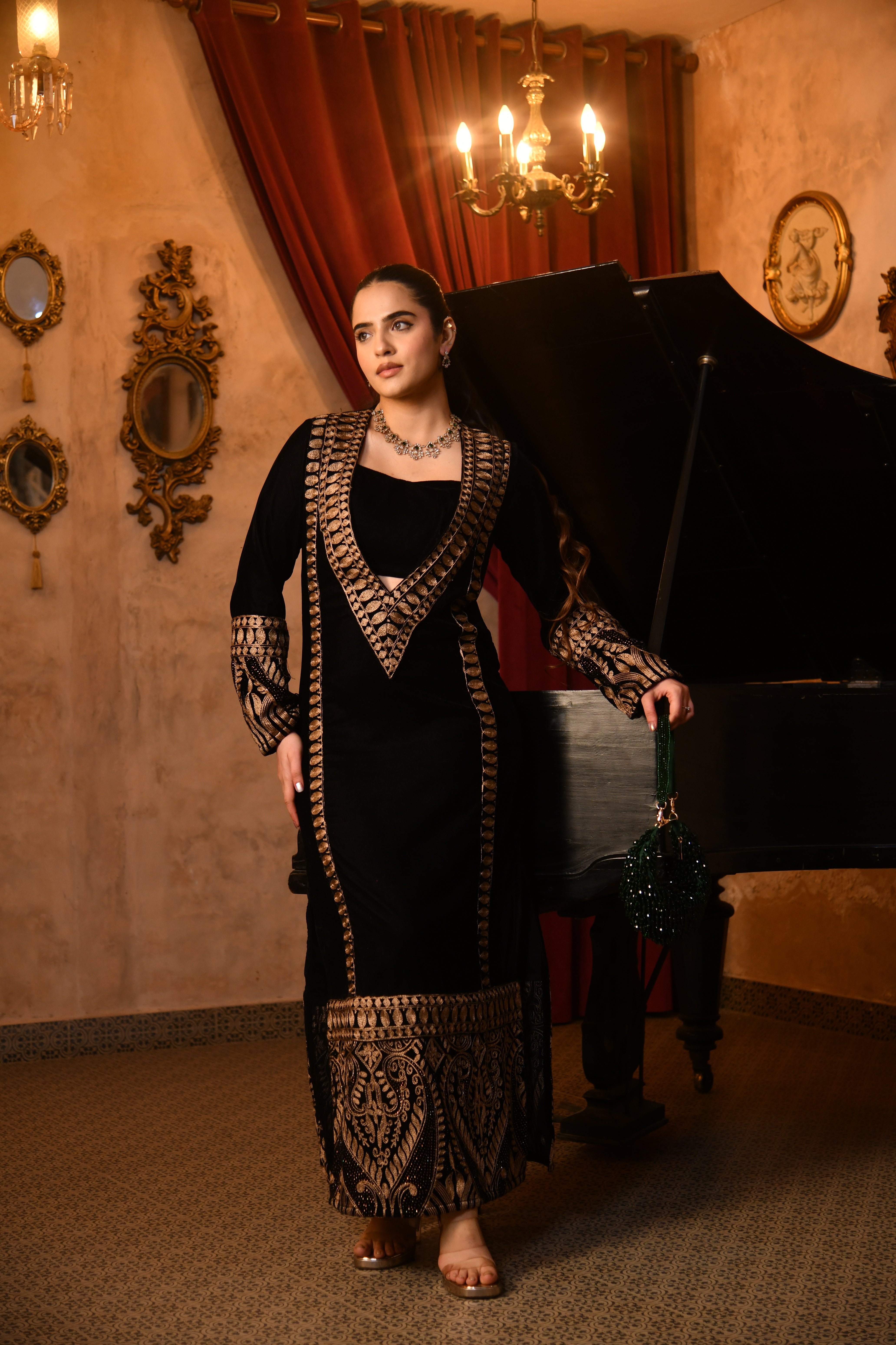 Black Velvet Kaftan