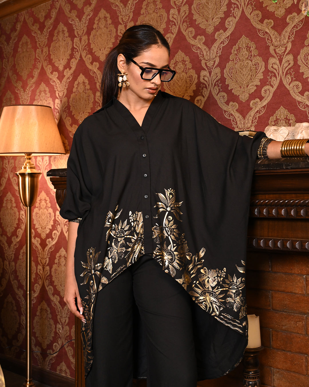 Foil luxe baggy shirt