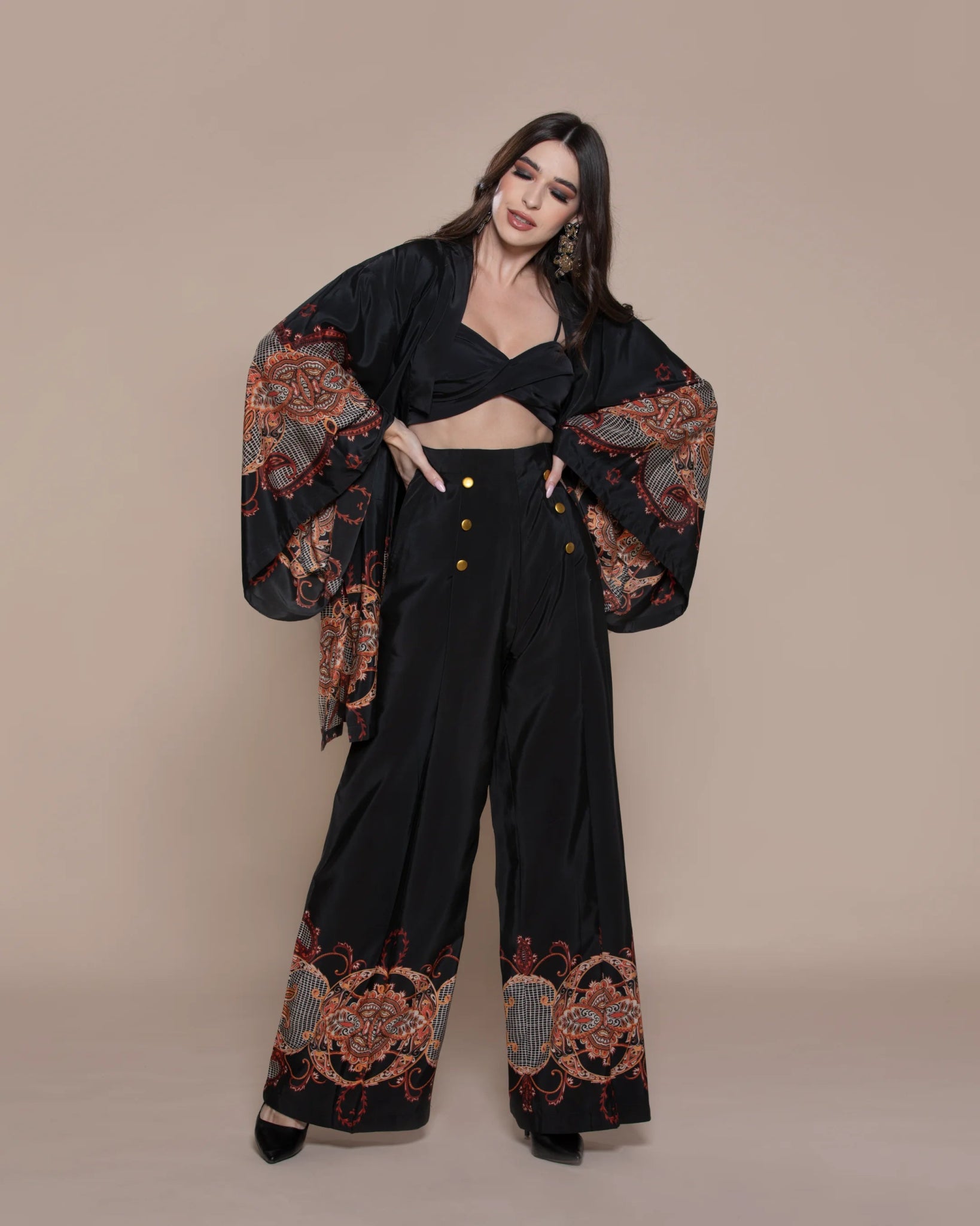 BAROQUE KIMONO SHRUG-PANT SET - Wabi Sabi