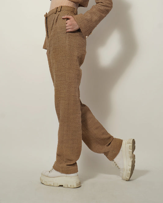 BEIGE TEXTURED PANT - Wabi Sabi