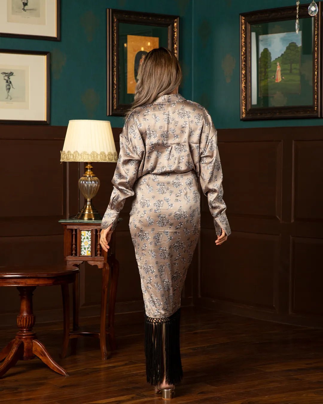 COFFEE COLOR SHIRT SKIRT SET Wabi Sabi