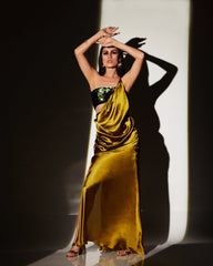 GREEN SATIN GOWN - Wabi Sabi