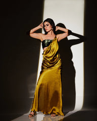 GREEN SATIN GOWN - Wabi Sabi