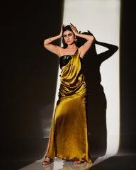 GREEN SATIN GOWN - Wabi Sabi