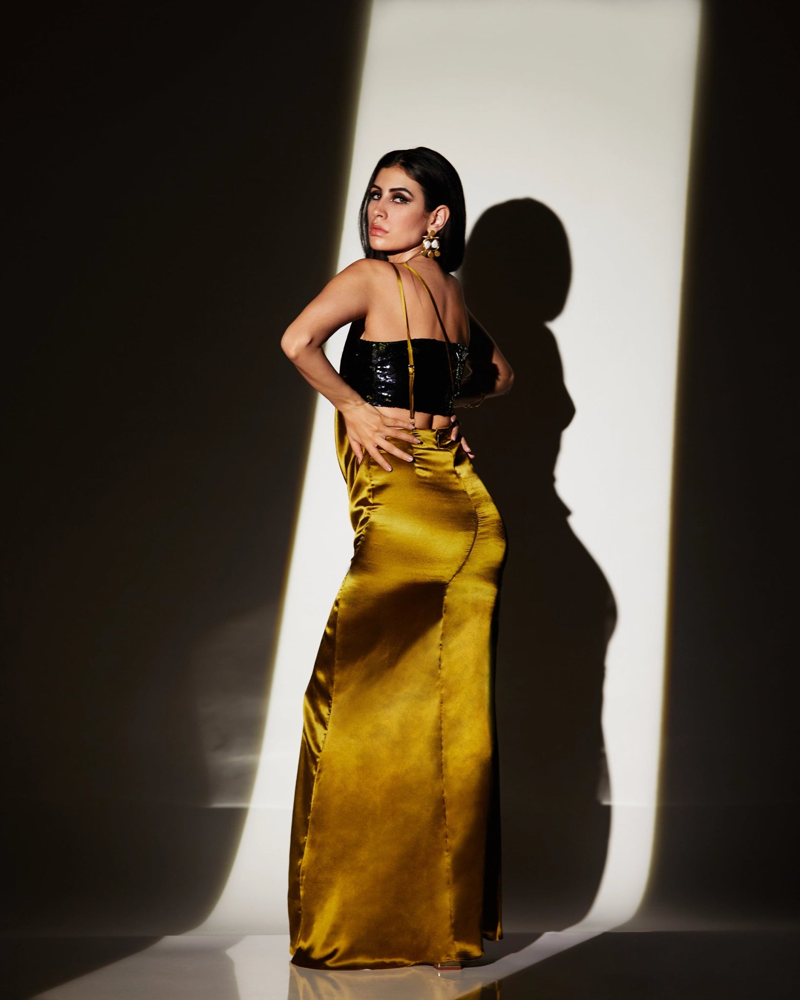 GREEN SATIN GOWN - Wabi Sabi