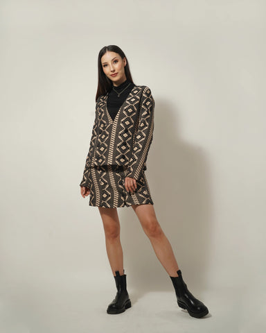 JACQUARD COAT-SKIRT SET - Wabi Sabi