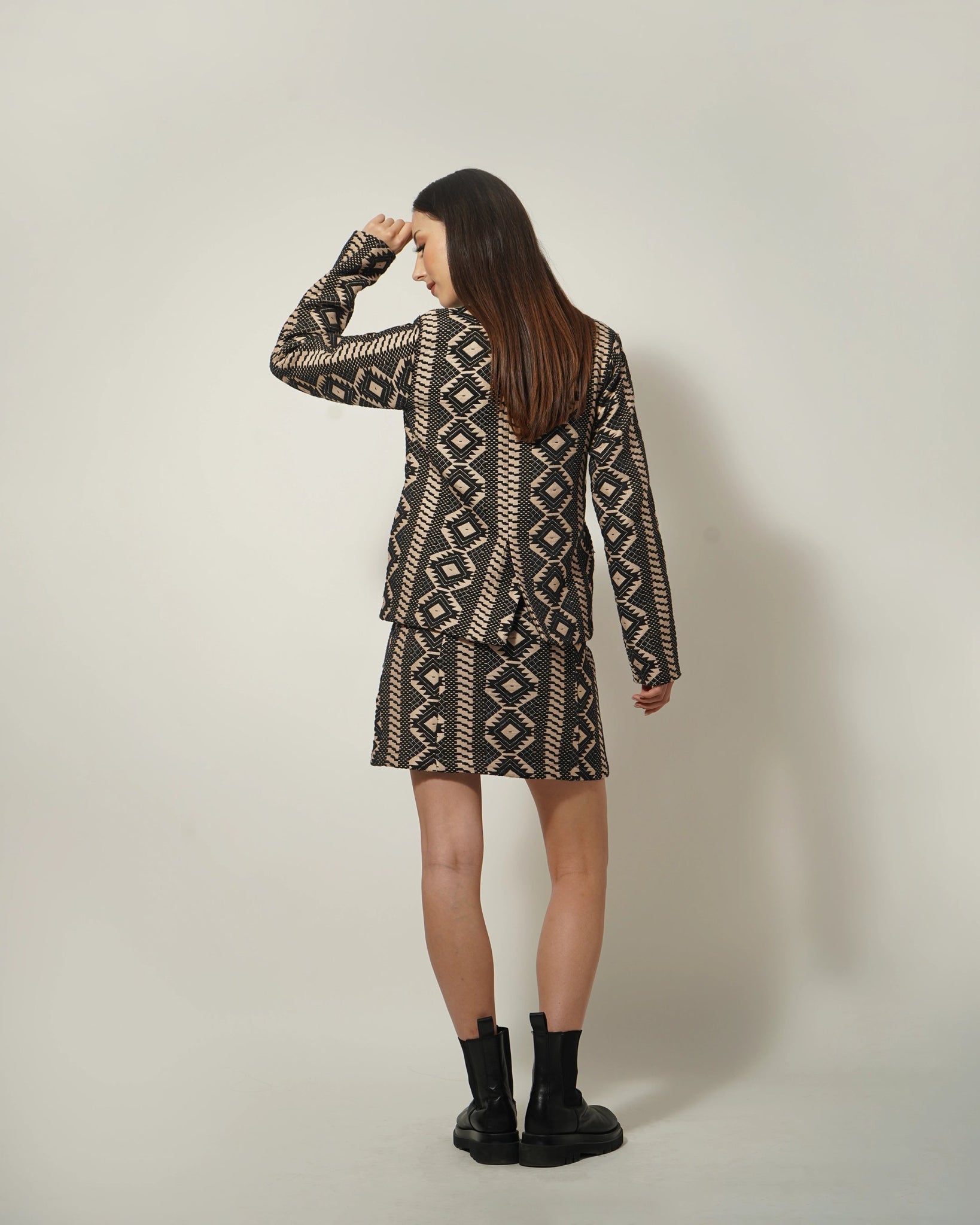 JACQUARD COAT-SKIRT SET - Wabi Sabi