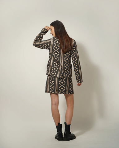 JACQUARD COAT-SKIRT SET - Wabi Sabi