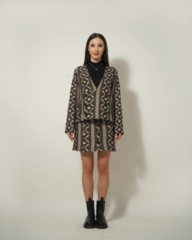JACQUARD COAT-SKIRT SET - Wabi Sabi