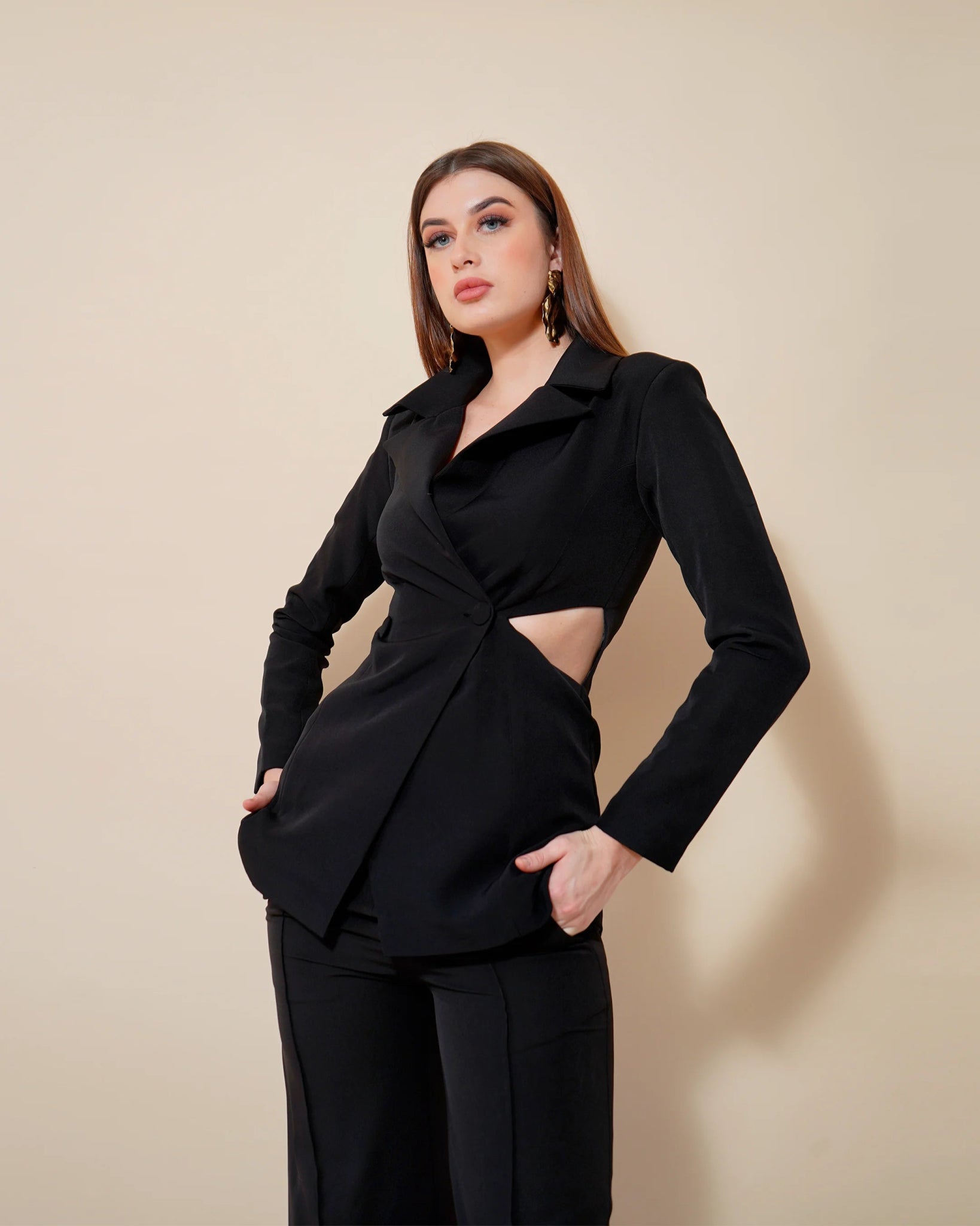 Buy Cropped Black Blazer women online – Wabi Sabi