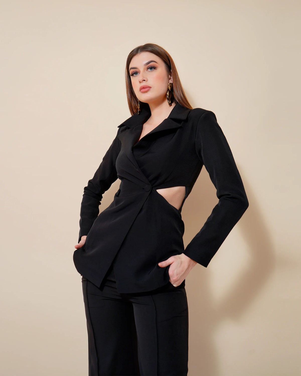 JANET CROP BLAZER (BLACK) - Wabi Sabi