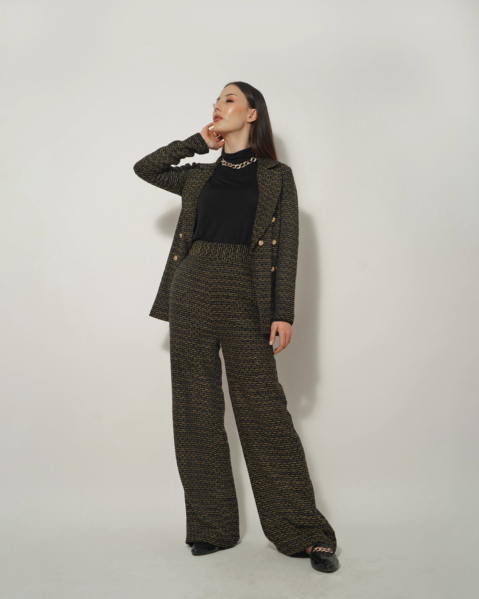 KNITTED BLAZER-PANT SET - Wabi Sabi