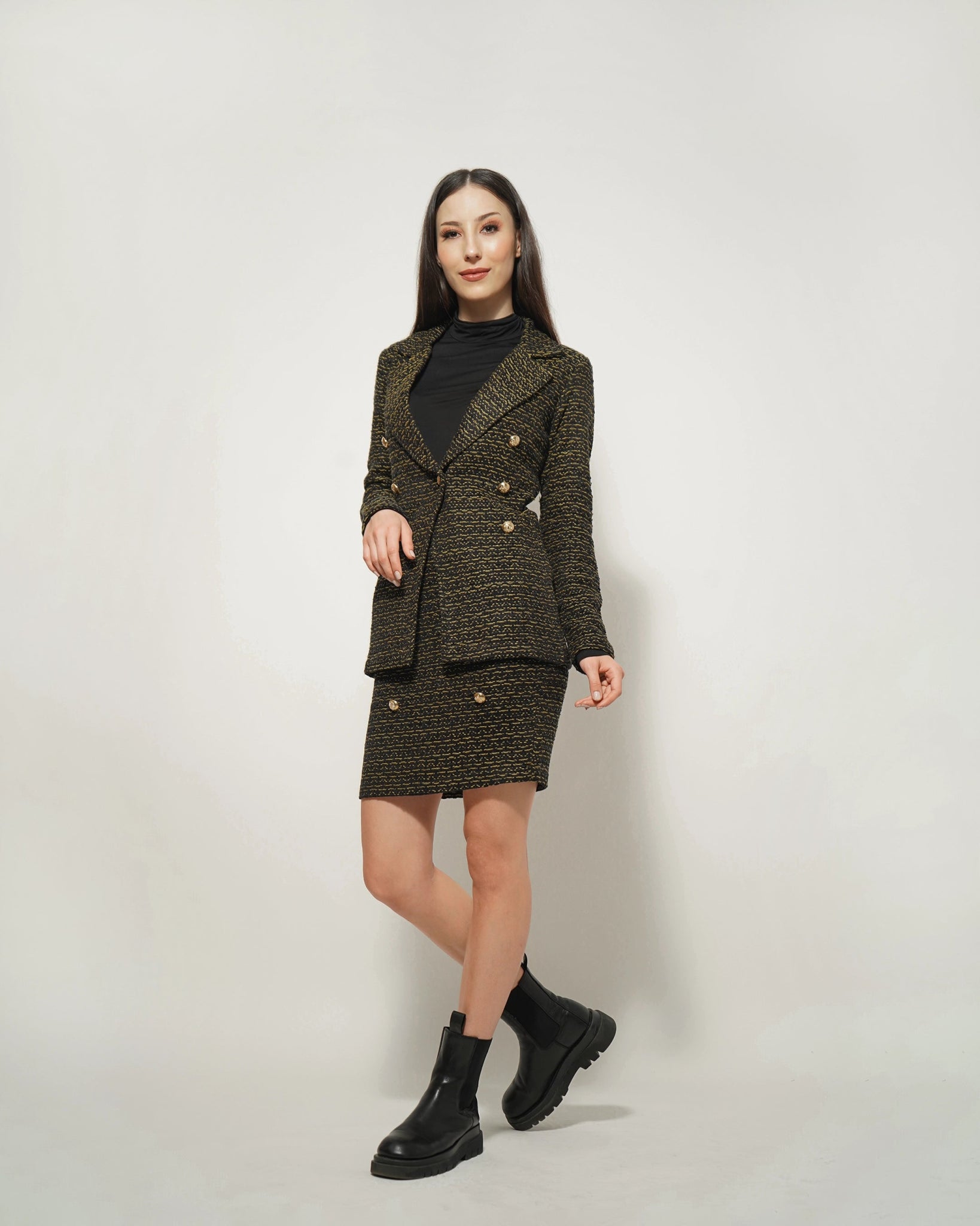 KNITTED BLAZER SKIRT SET - Wabi Sabi