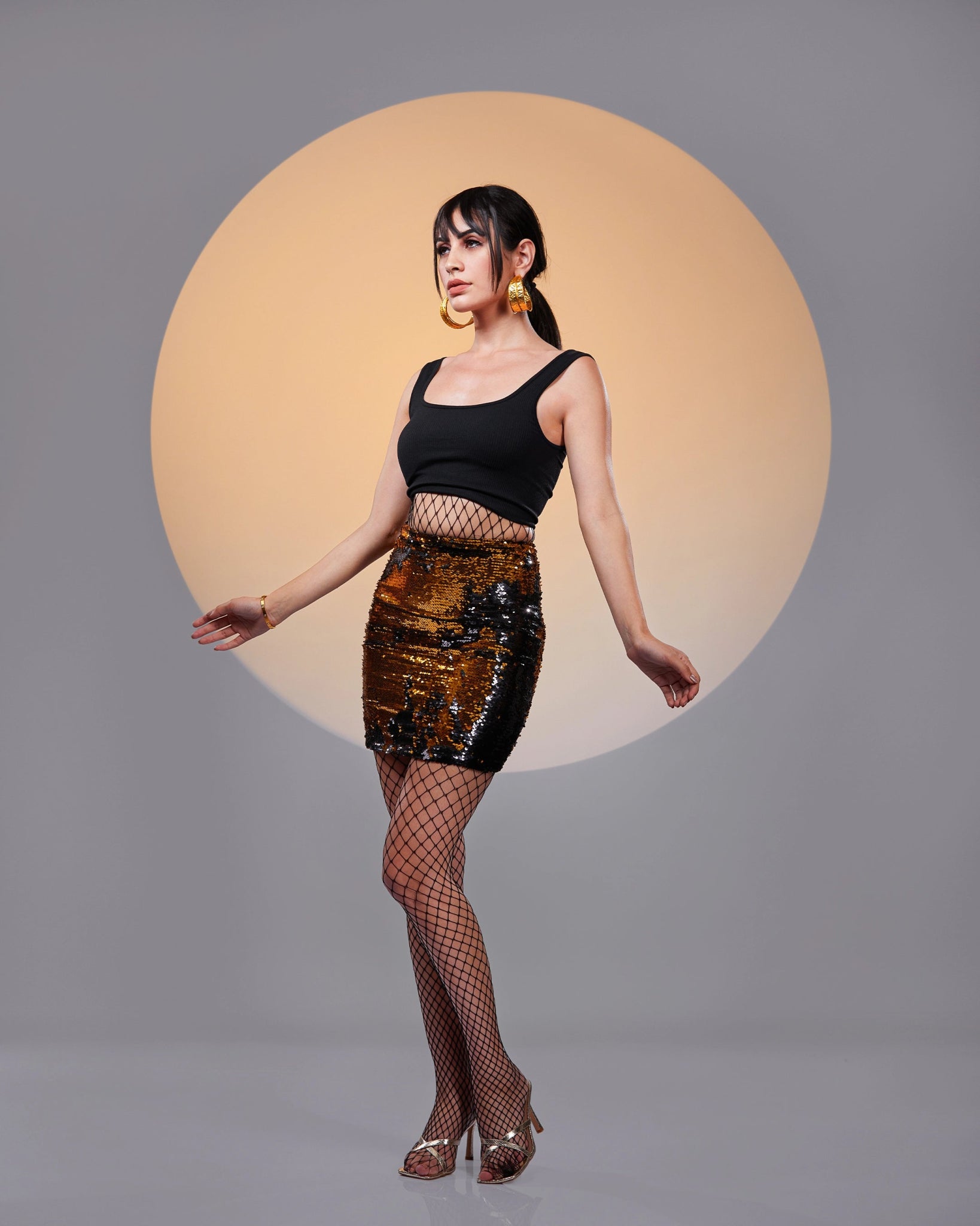 NOIR BLACK-GOLD REVERSIBLE SKIRT - Wabi Sabi