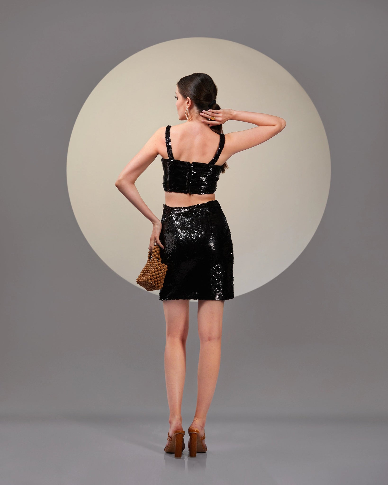 NOIR BLACK MINI SKIRT-CROP TOP SET - Wabi Sabi