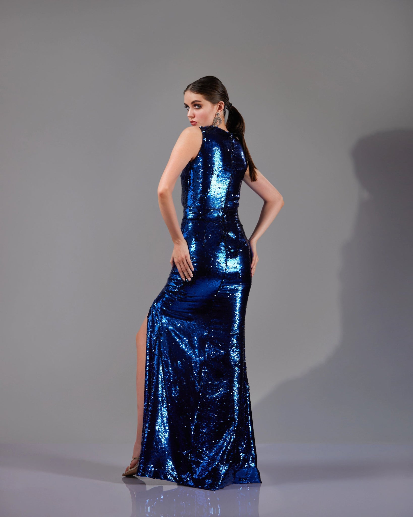NOIR BLUE CUT OUT GOWN - Wabi Sabi