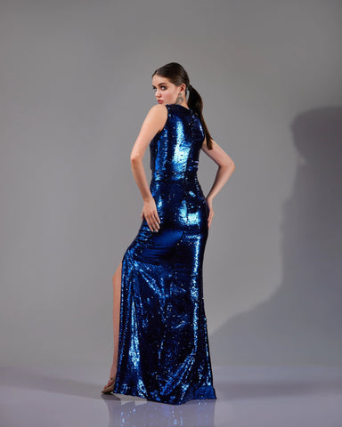 NOIR BLUE CUT OUT GOWN - Wabi Sabi