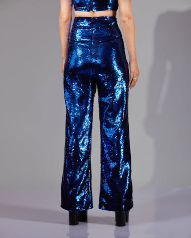 NOIR BLUE SEQUIN PANT - Wabi Sabi