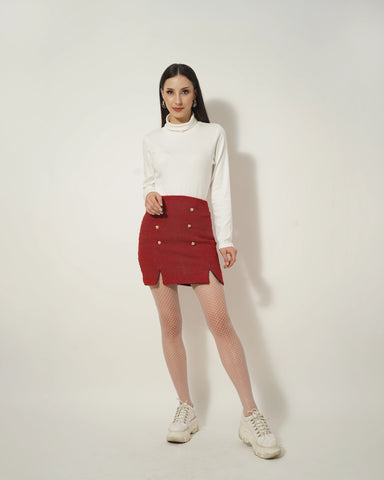 RED ACRYLIC SKIRT - Wabi Sabi