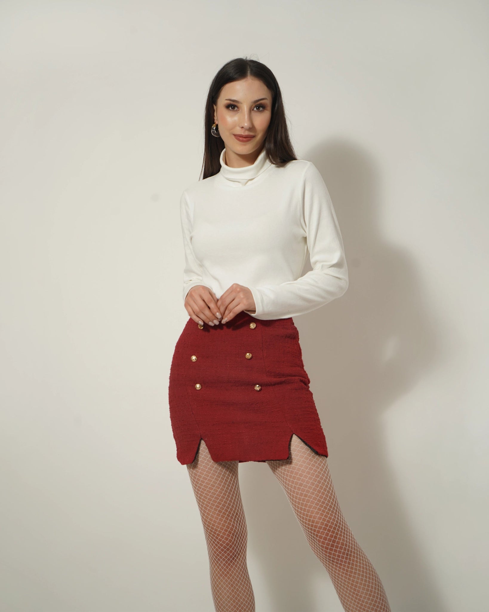 RED ACRYLIC SKIRT - Wabi Sabi