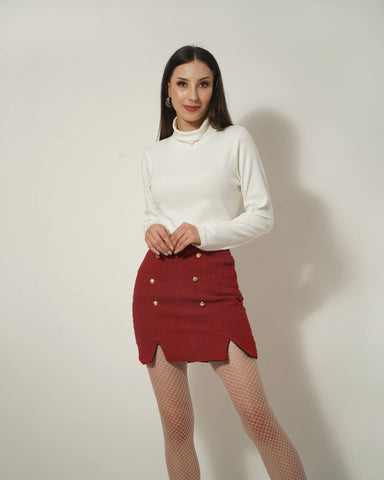 RED ACRYLIC SKIRT - Wabi Sabi