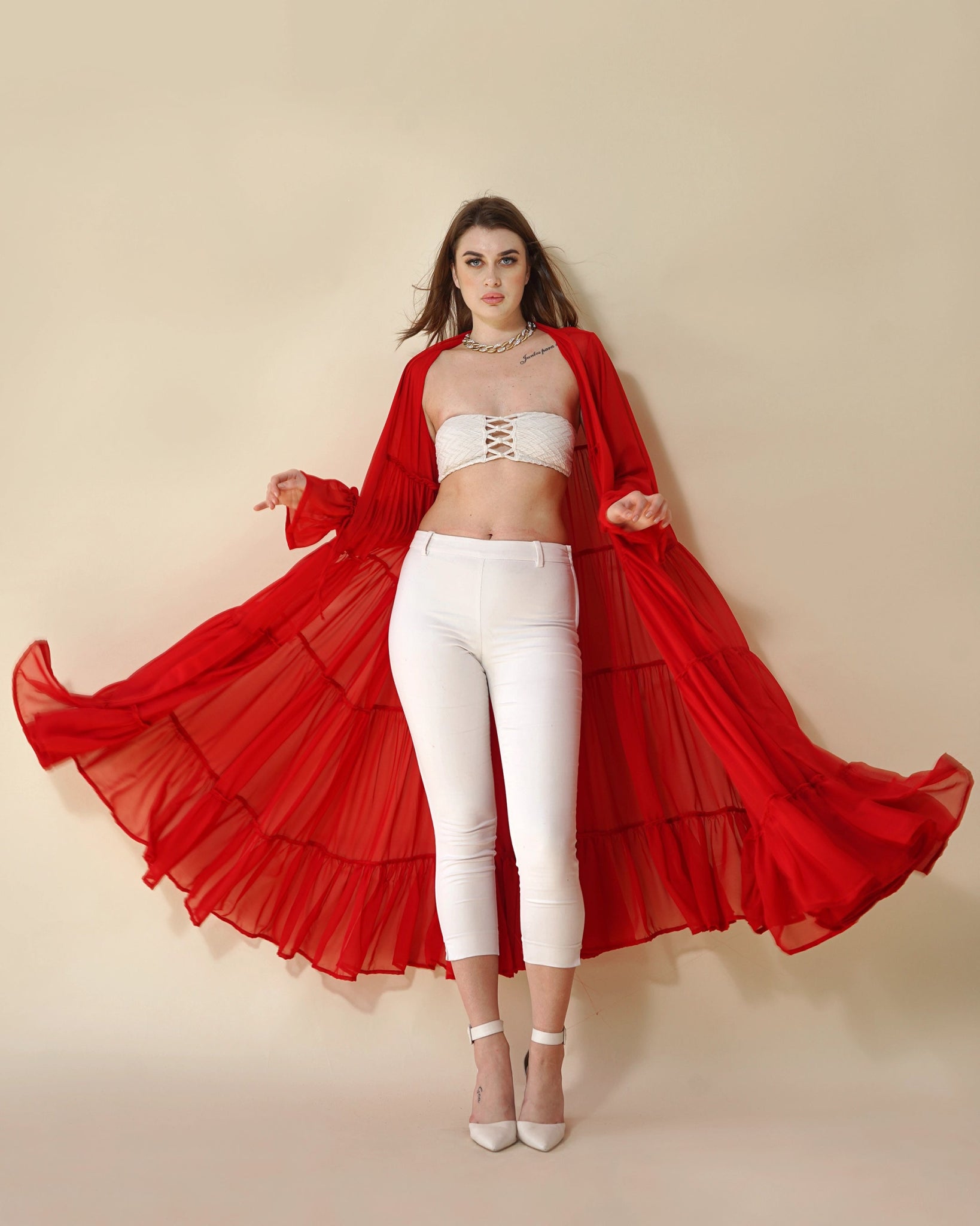 RED LYLA SHRUG - Wabi Sabi