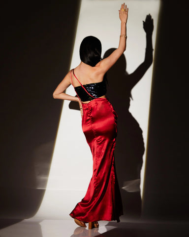 RED SATIN GOWN - Wabi Sabi