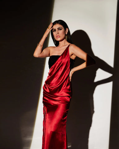 RED SATIN GOWN - Wabi Sabi