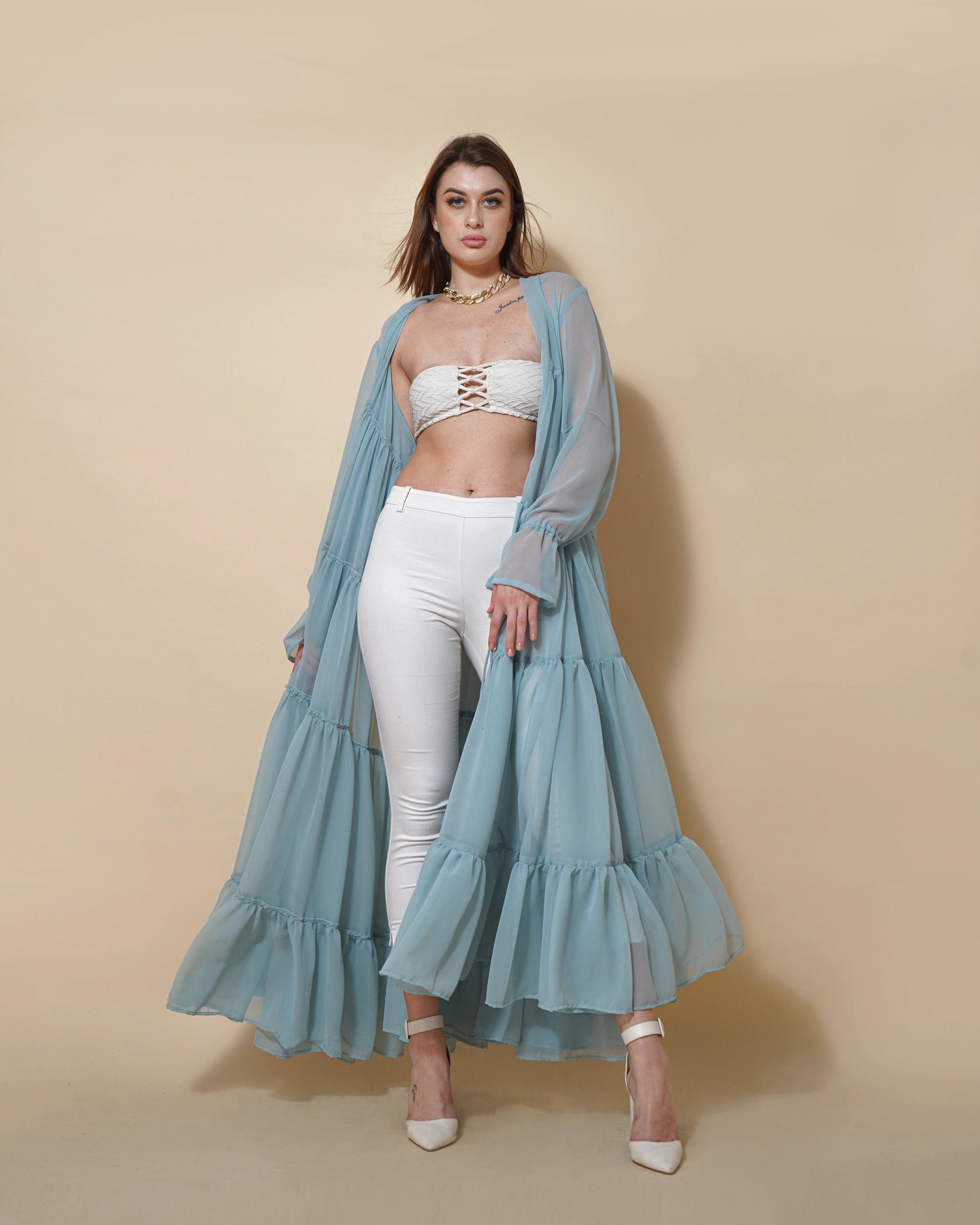 SKY-BLUE LYLA SHRUG - Wabi Sabi