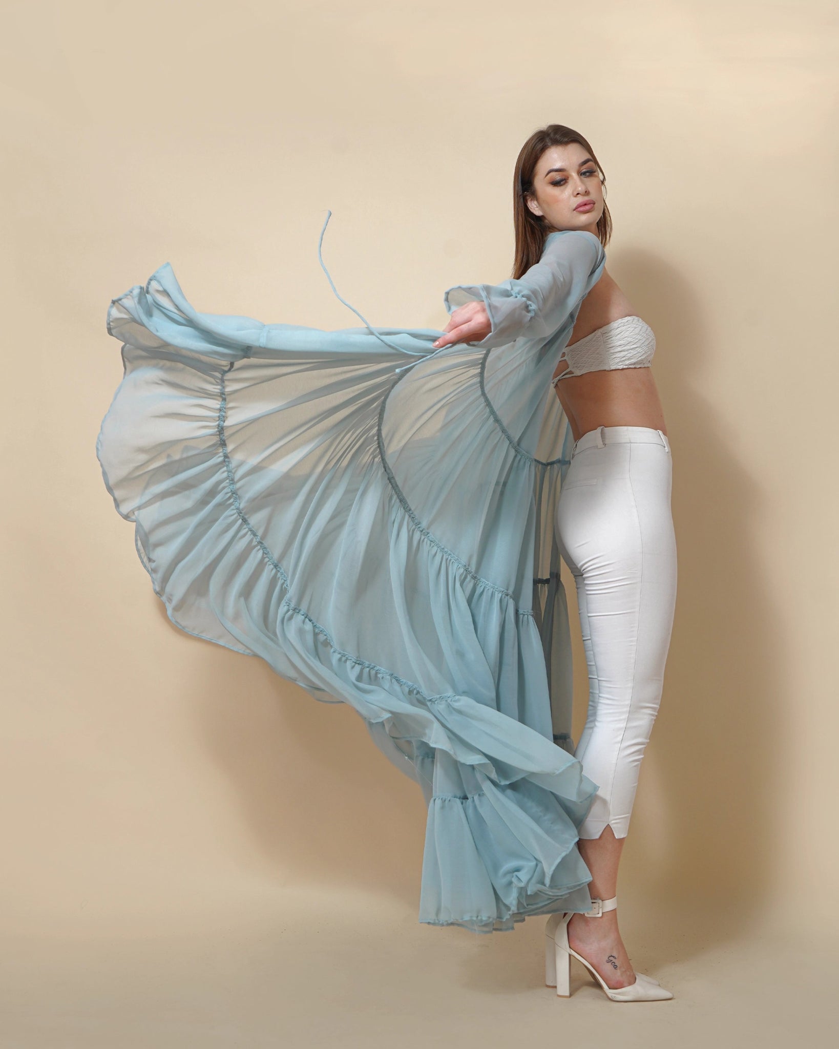 SKY-BLUE LYLA SHRUG - Wabi Sabi