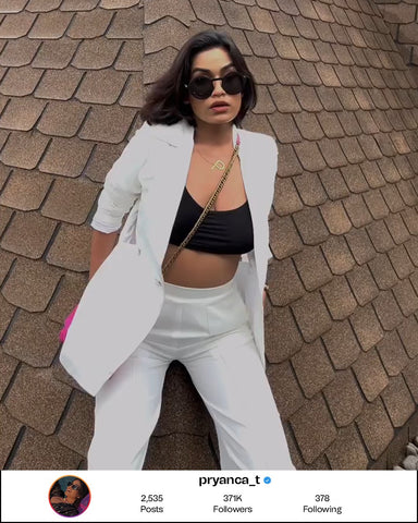 WHITE JANET BLAZER SET (PRYANCA TALUKDAR) - Wabi Sabi