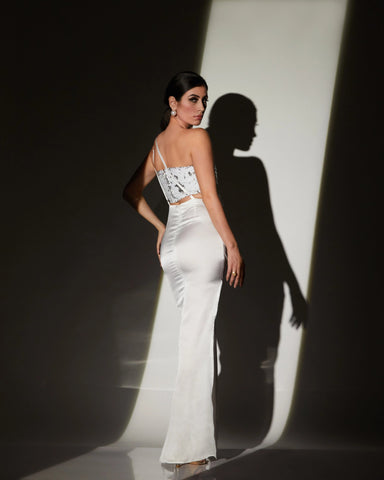 WHITE SATIN GOWN - Wabi Sabi