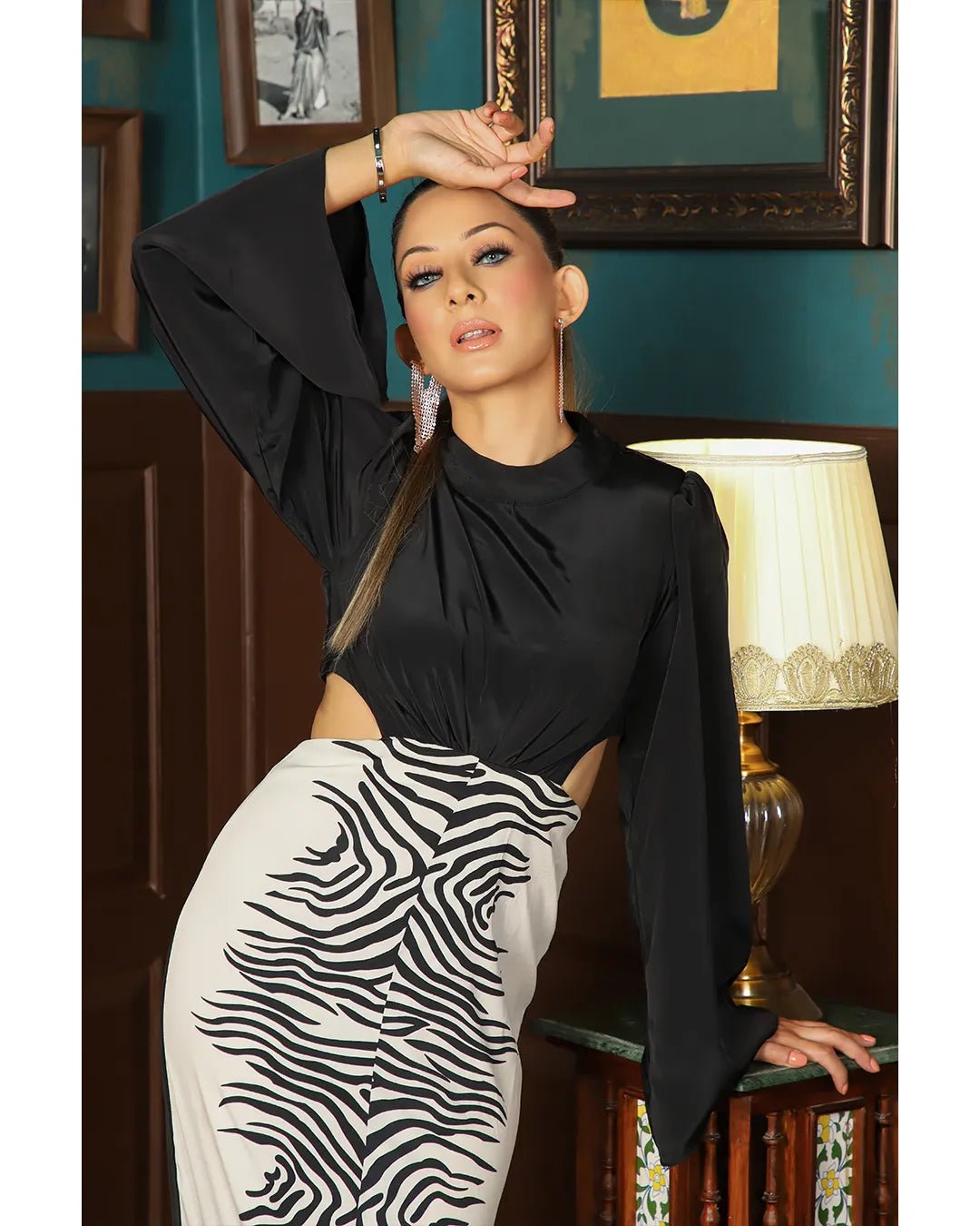 ZEBRA PATTERN CUT OUT DRESS - Wabi Sabi